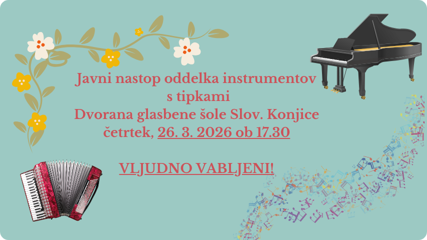 Nastop oddelka instrumenti s tipkami